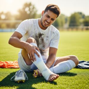 Sportsman with an injury